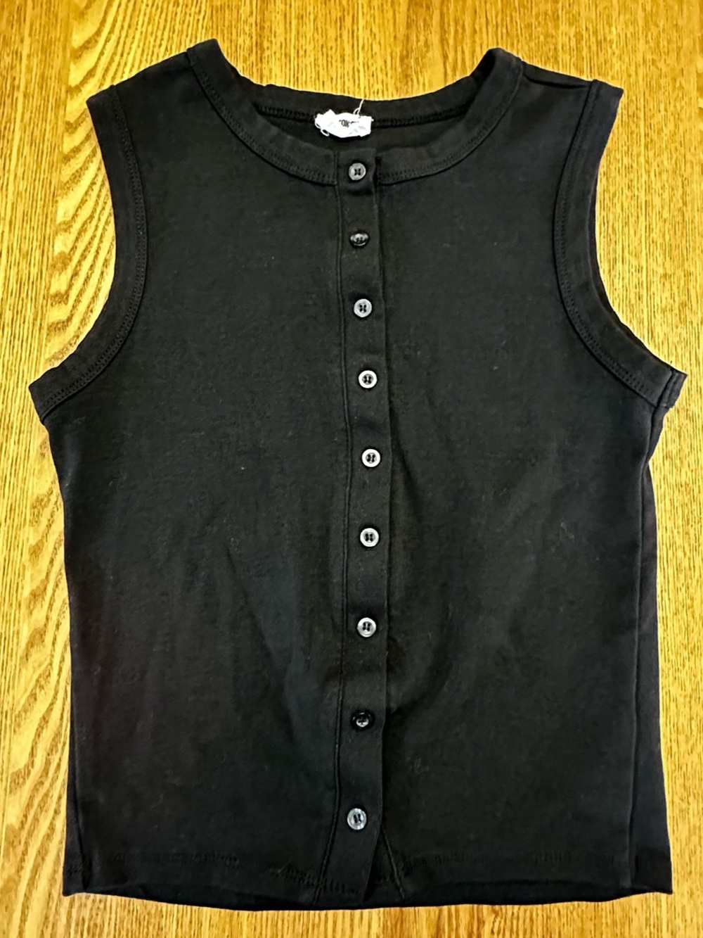 Cotton On Black Button Front Tank Top Size Small